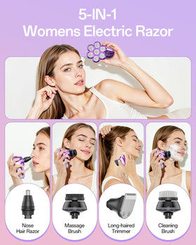 Close-up of WEQOEE electric razor's 7D floating magnetic heads