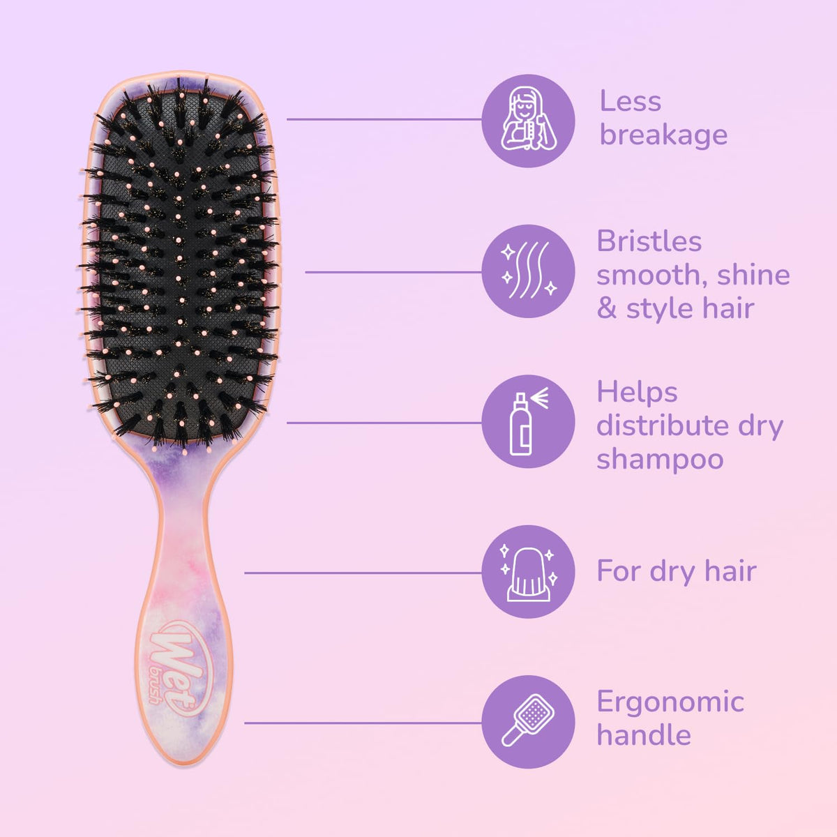 Close-up of Wet Brush Shine support bristles