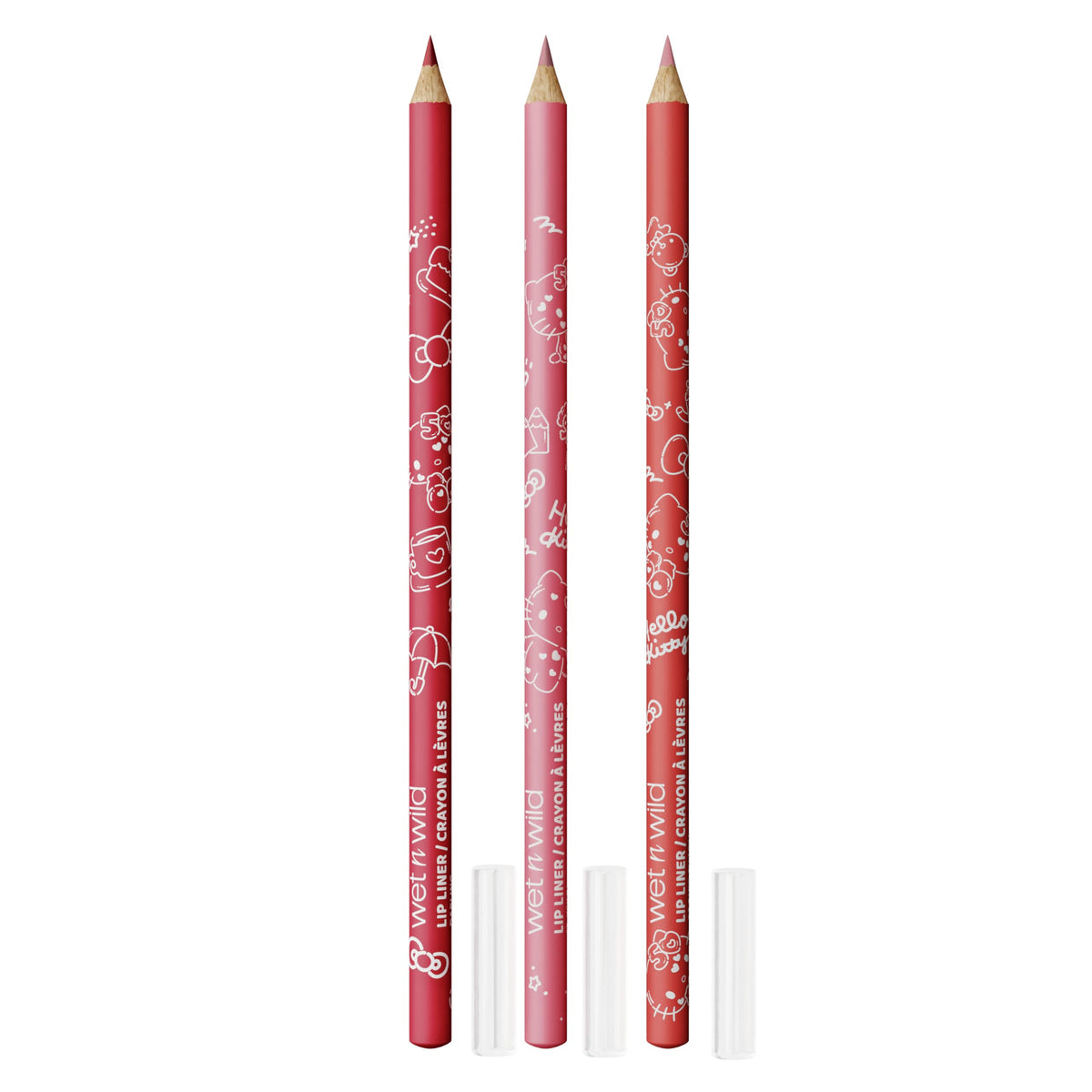 close-up of wet n wild Hello Kitty lip liner pencil in rosy brown nude