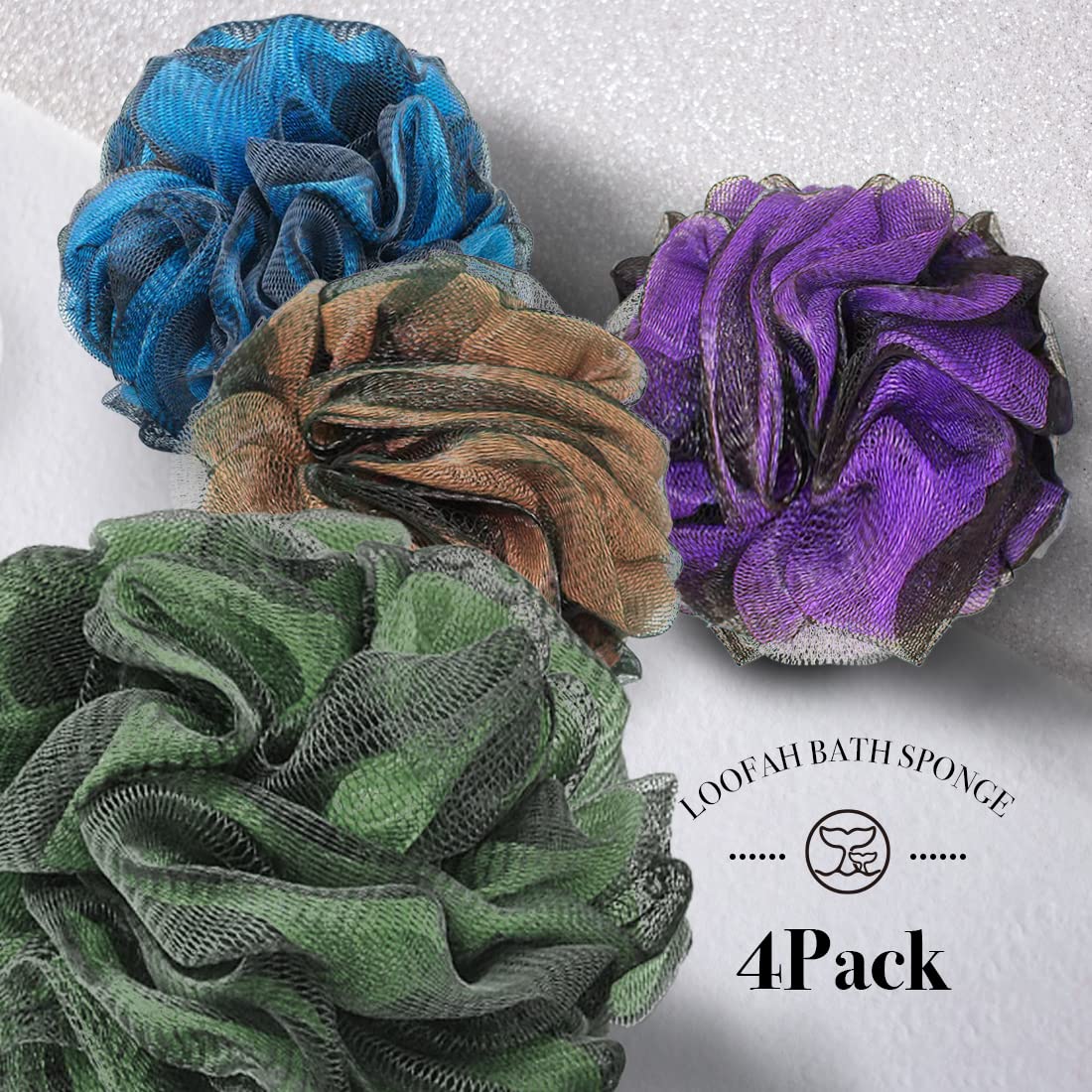 Close-up of WhaleLife black loofah sponge texture