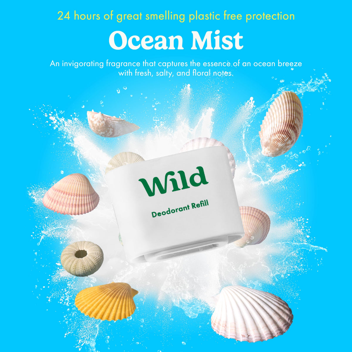 Close-up of Wild deodorant ingredients