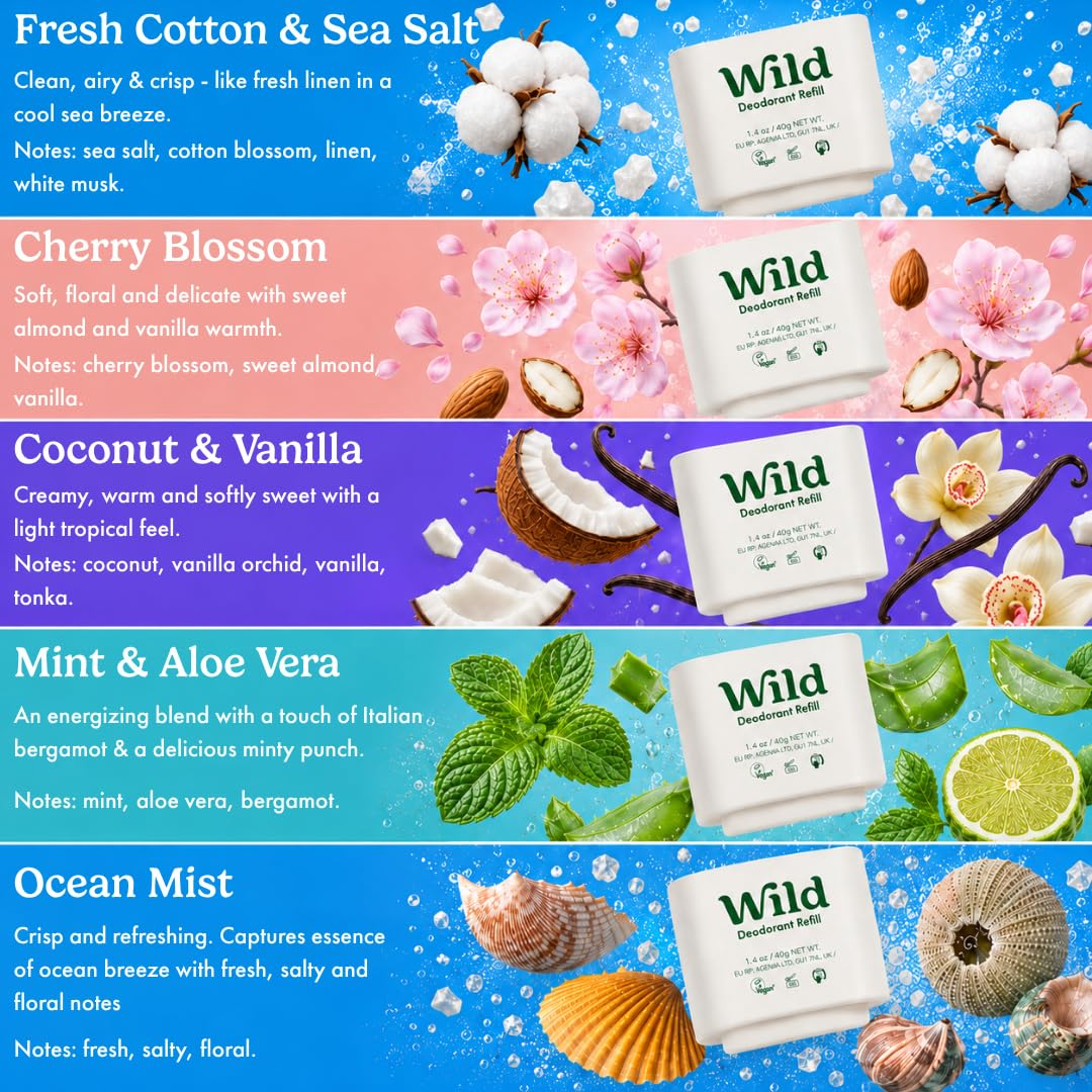Close-up of Wild Natural Deodorant Mint & Aloe Vera scent