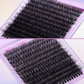 Close-up of Winifred 50D thick lash clusters