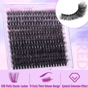 Close-up of Winifred Lash Clusters 240pcs with mixed lengths