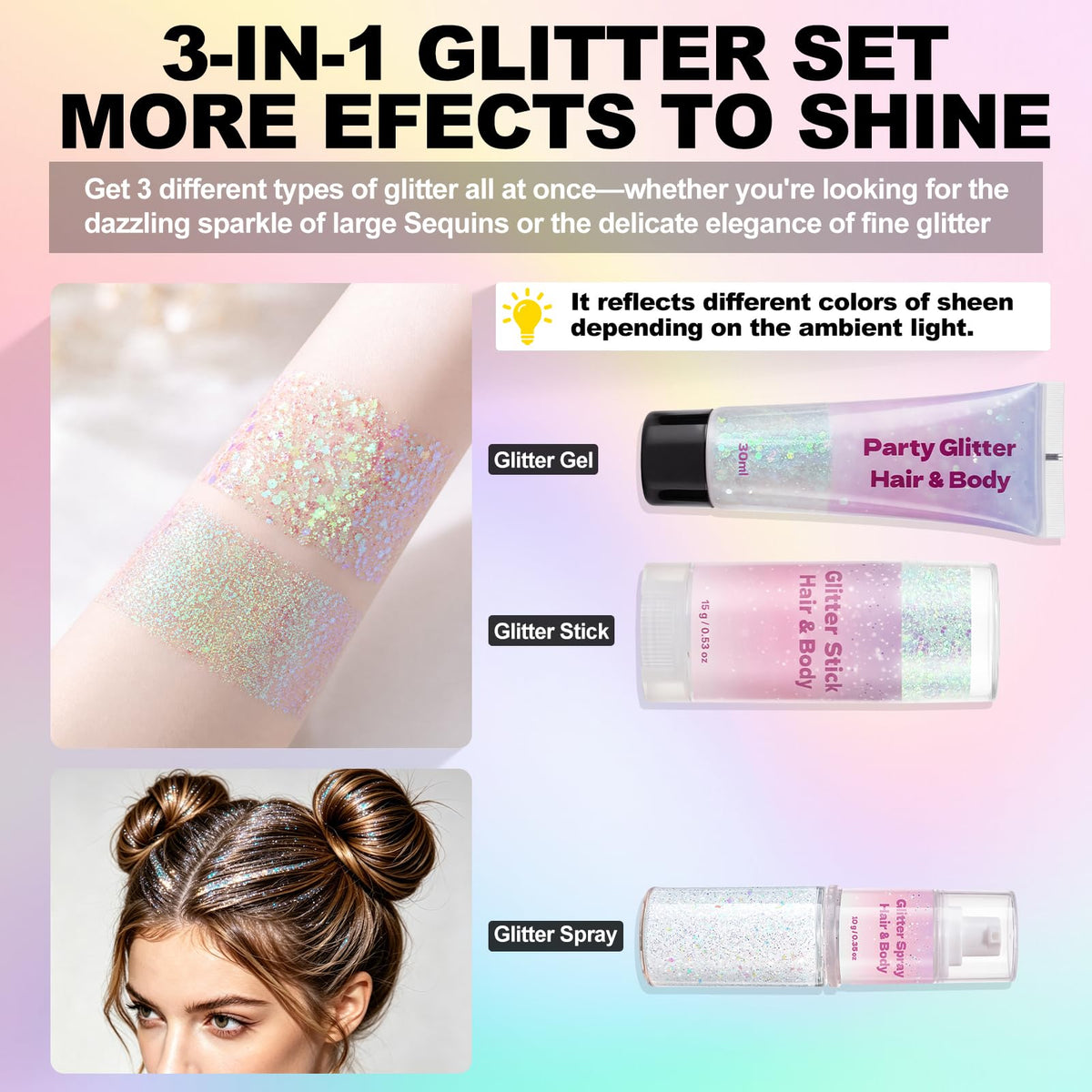 Close-up of WITOROR glitter gel in a tube