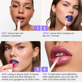 Close-up of Wonderskin Lip Stain texture on lips