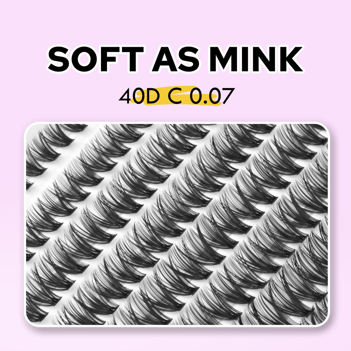 Close-up of WONSIS 0.07mm thickness individual lashes