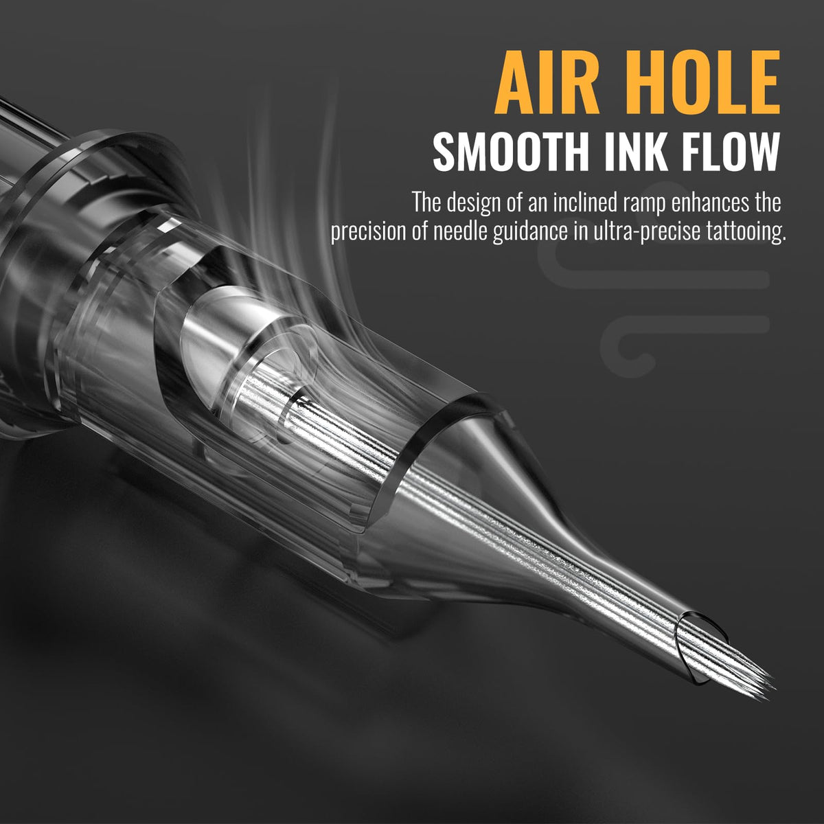 Close-up of Wormhole Tattoo needle cartridge showing needle design