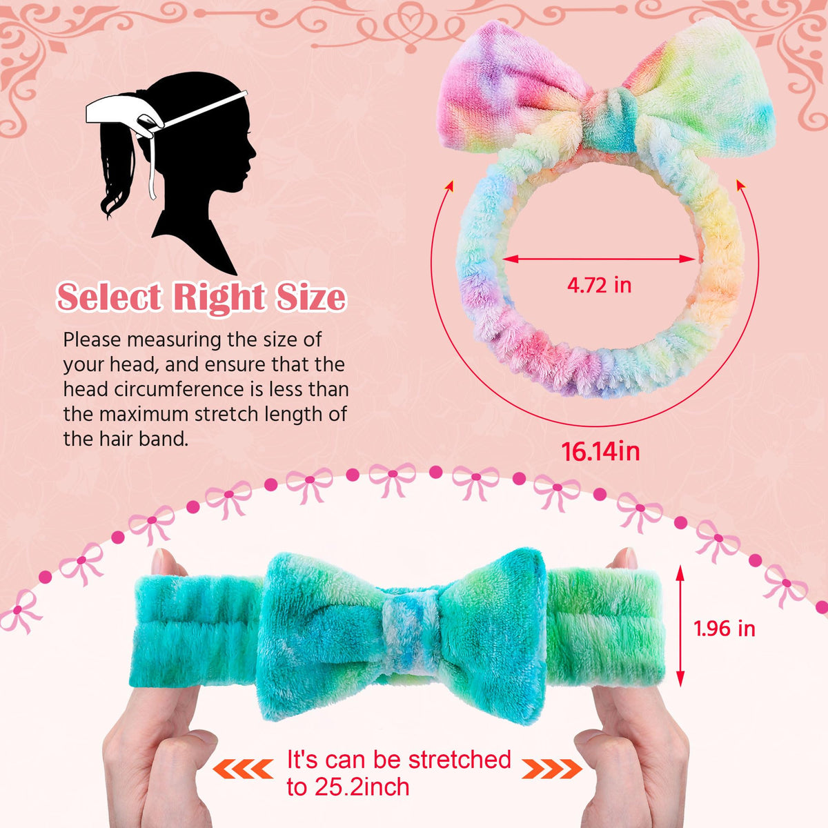 Close-up of WSYUB Skincare Headband showing soft coral fleece material