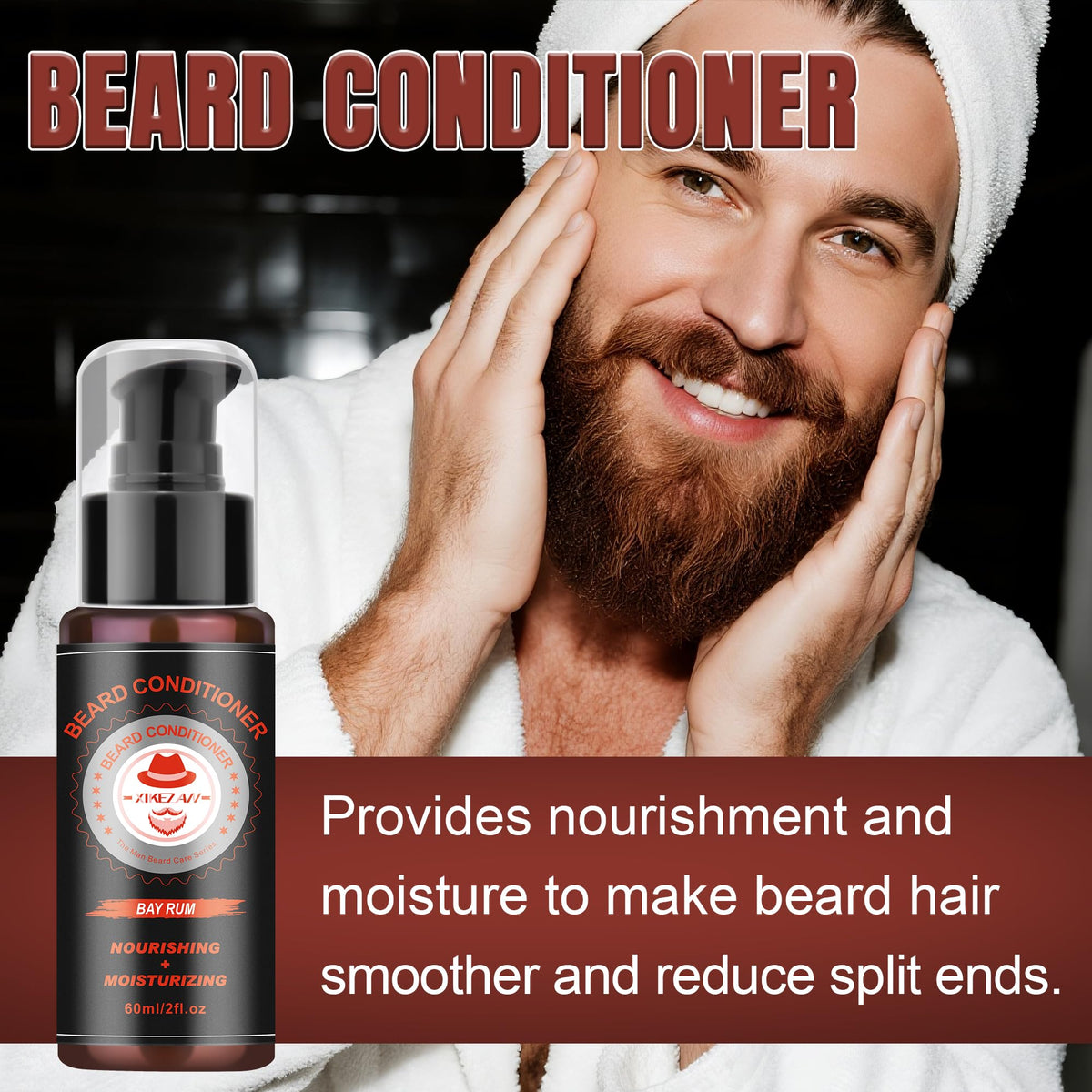 Close-up of XIKEZAN beard oil bottle