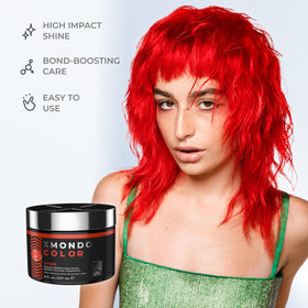 Close-up of XMONDO Color Amber Depositing Mask texture on a hand