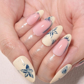 Close-up of XZMeiLun press on nails with jelly adhesive tabs