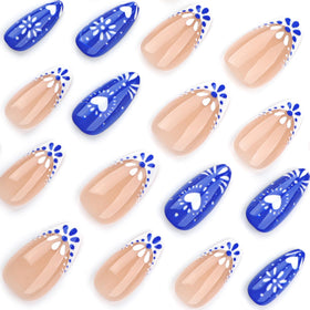Close-up of XZMeiLun short almond press on nails