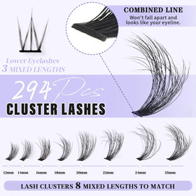 Close-up of Yaiseiko bottom lashes 5-7mm