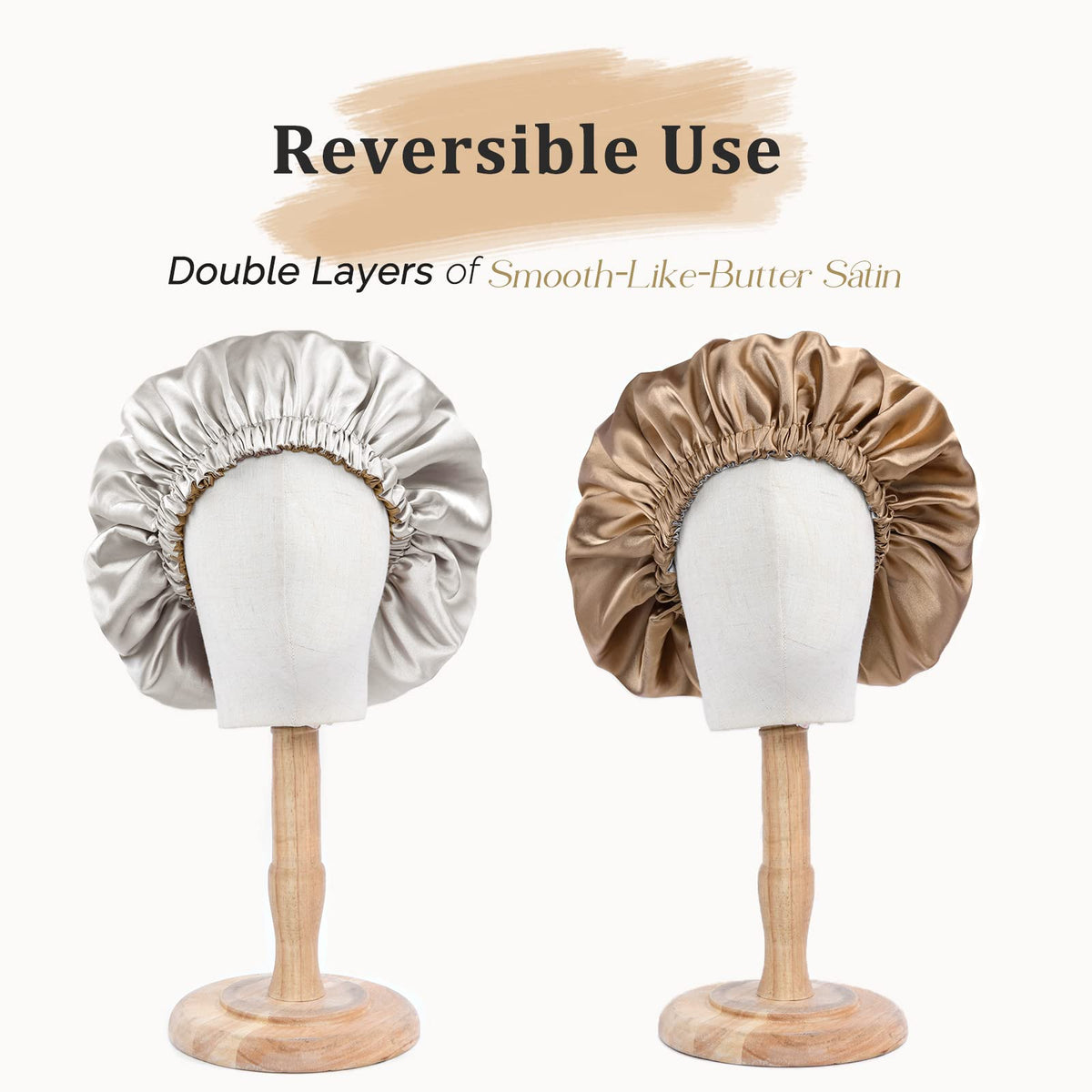 Close-up of YANIBEST satin bonnet adjustable elastic band