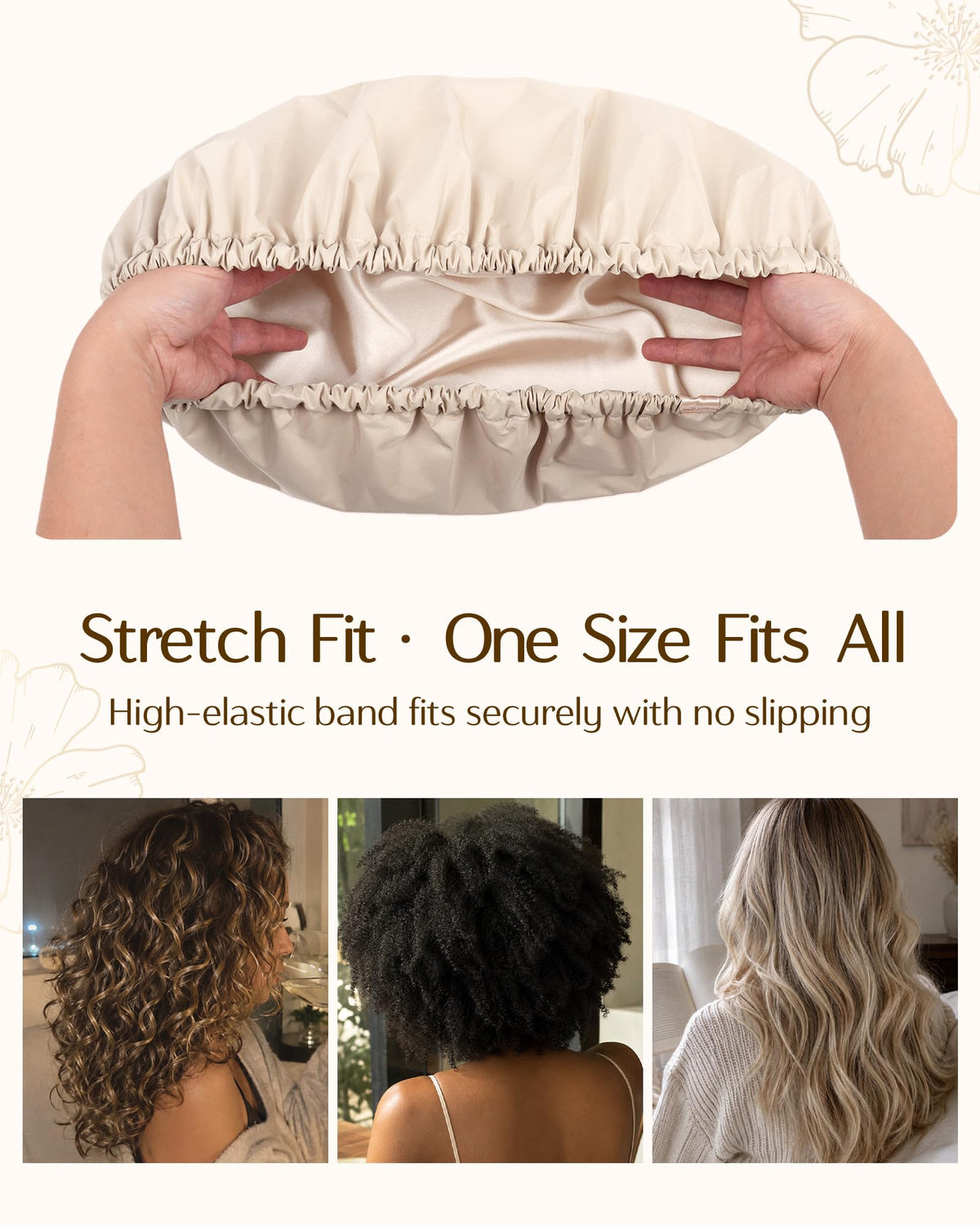 Close-up of YANIBEST Shower Cap elastic band