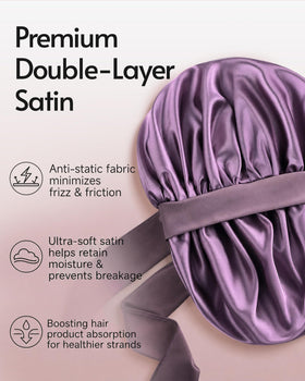Close-up of Yanideer satin bonnet showing smooth texture