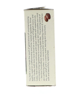 Close-up of Yardley bar soap with rich lather