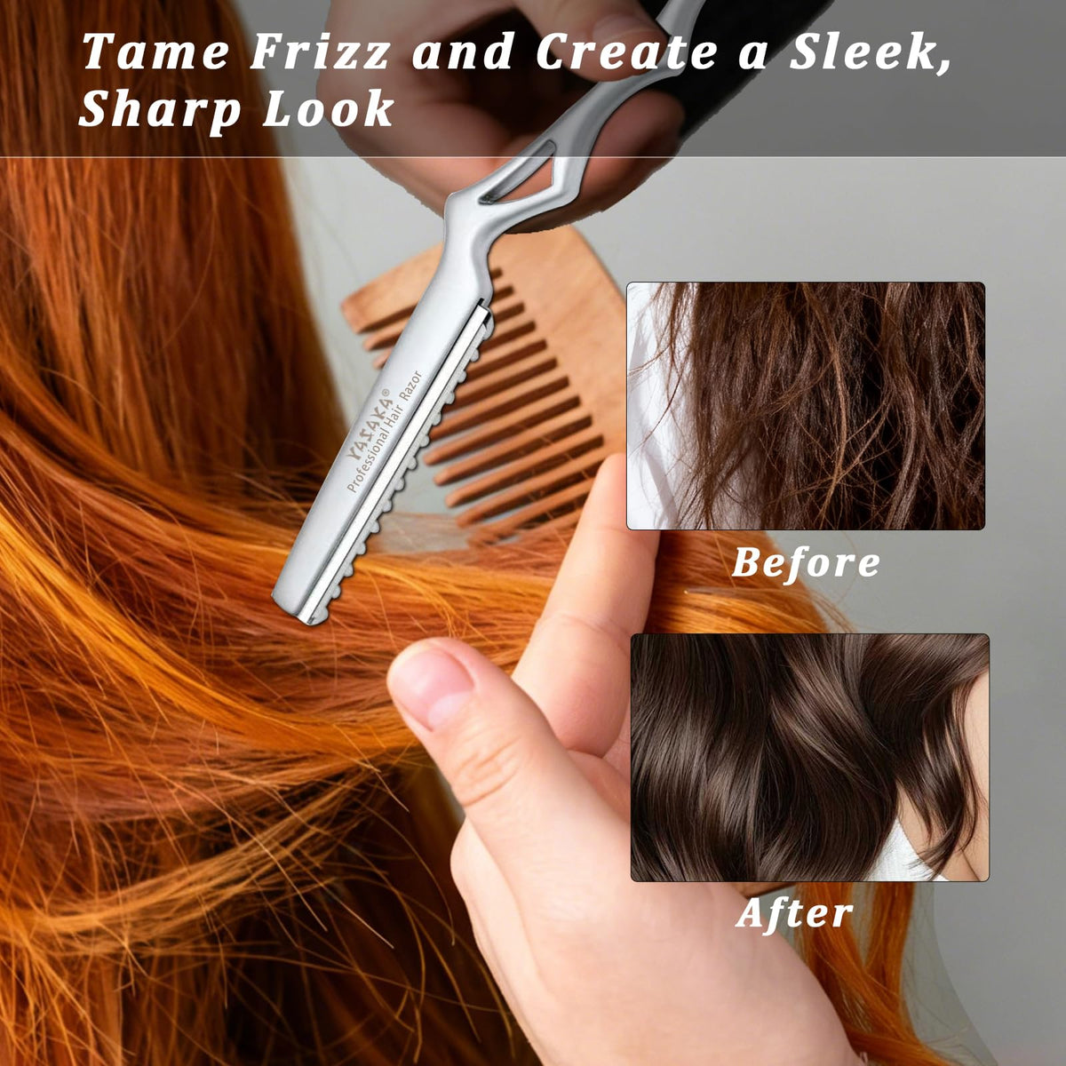 Close-up of YASAKA Hair Cutting Razor blade