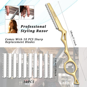 Close-up of YASAKA Hair Razor blade and handle