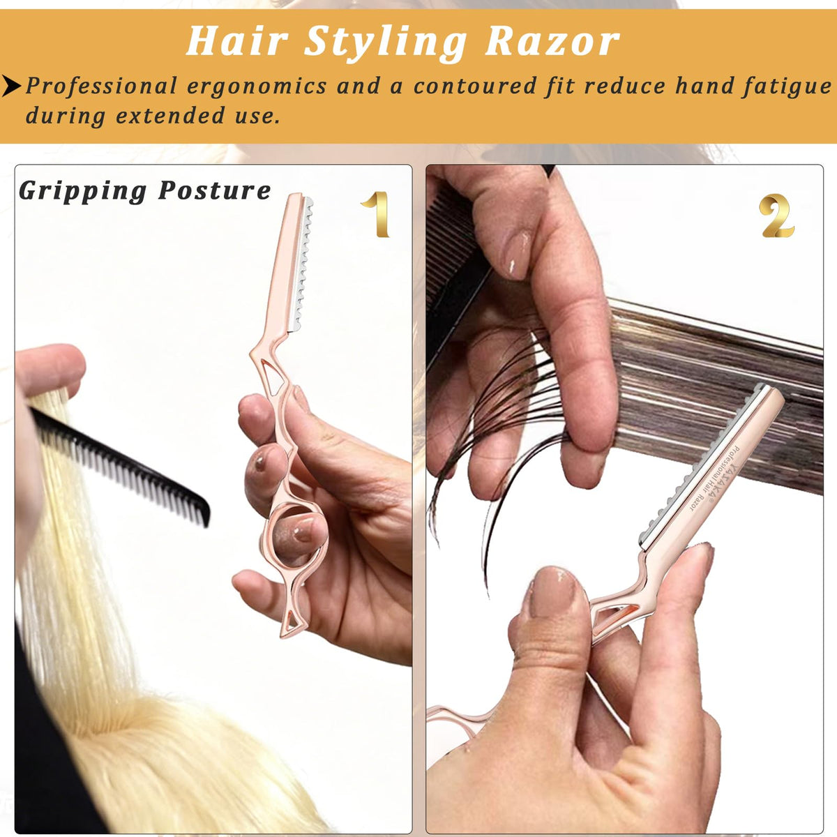 Close-up of YASAKA Hair Razor ergonomic handle