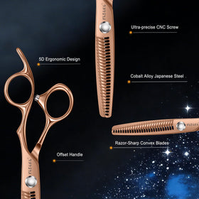 Close-up of YASAKA scissors blades with precision teeth