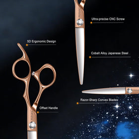 Close-up of YASAKA shears blades with precision sharpening