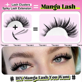 Close-up of Yawamica Spiky Lash Extensions D curl detail