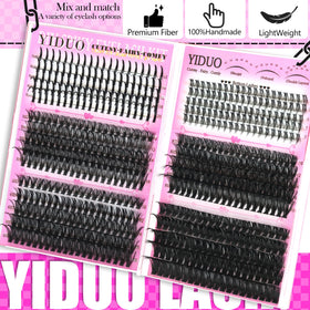 Close-up of YIDUO 40D 60D 80D 100D lash clusters