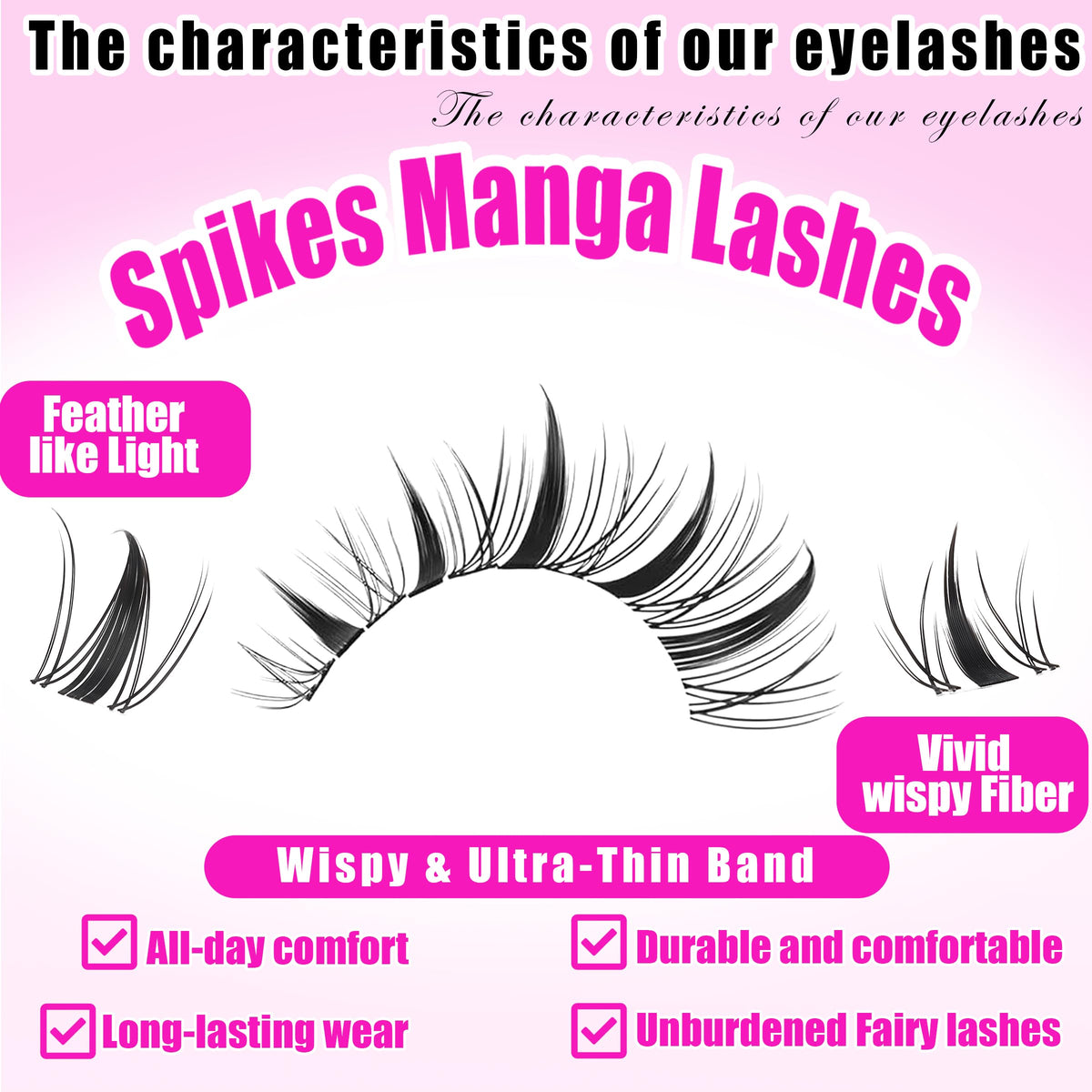 Close-up of YIDUO eyelash clusters in makeup bag