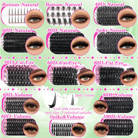 Close-up of YIDUO lash clusters in different styles