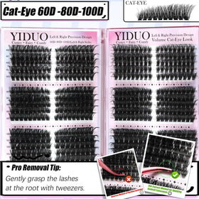 Close-up of YIDUO lash clusters in various styles
