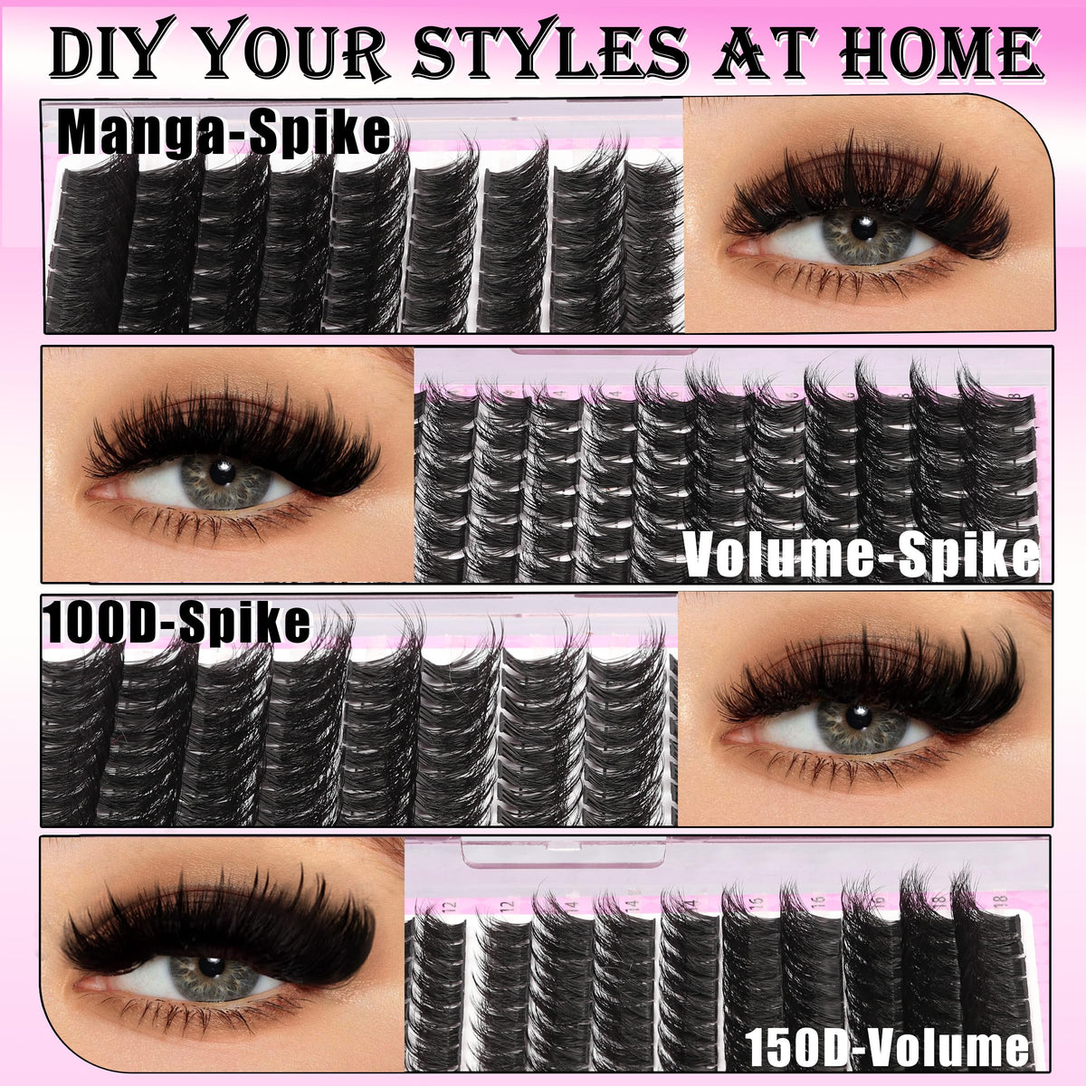 Close-up of YIDUO lash clusters with tweezers