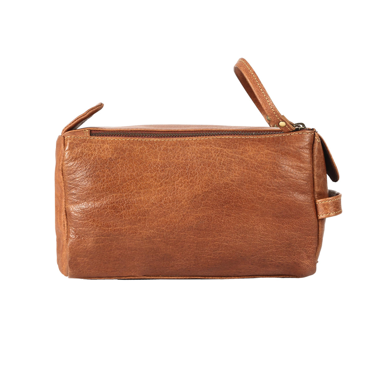 Close-up of YKK metal zipper on KomalC Toiletry Bag