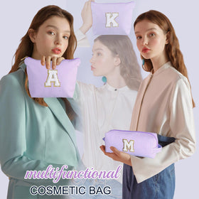 Close-up of YOOLIFE large makeup pouch with personalized initial