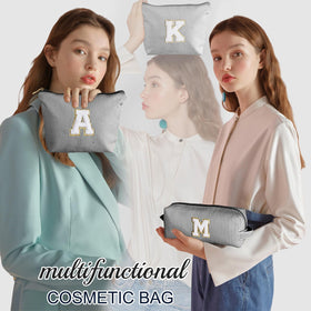 Close-up of YOOLIFE Monogram Makeup Bag showing chenille letter
