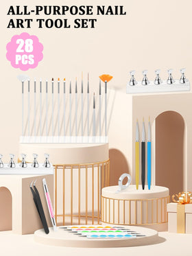 Close-up of YOOVR nail brushes and dotting tools