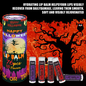 Close-up of Yopela lip balm flavours including mint and vanilla