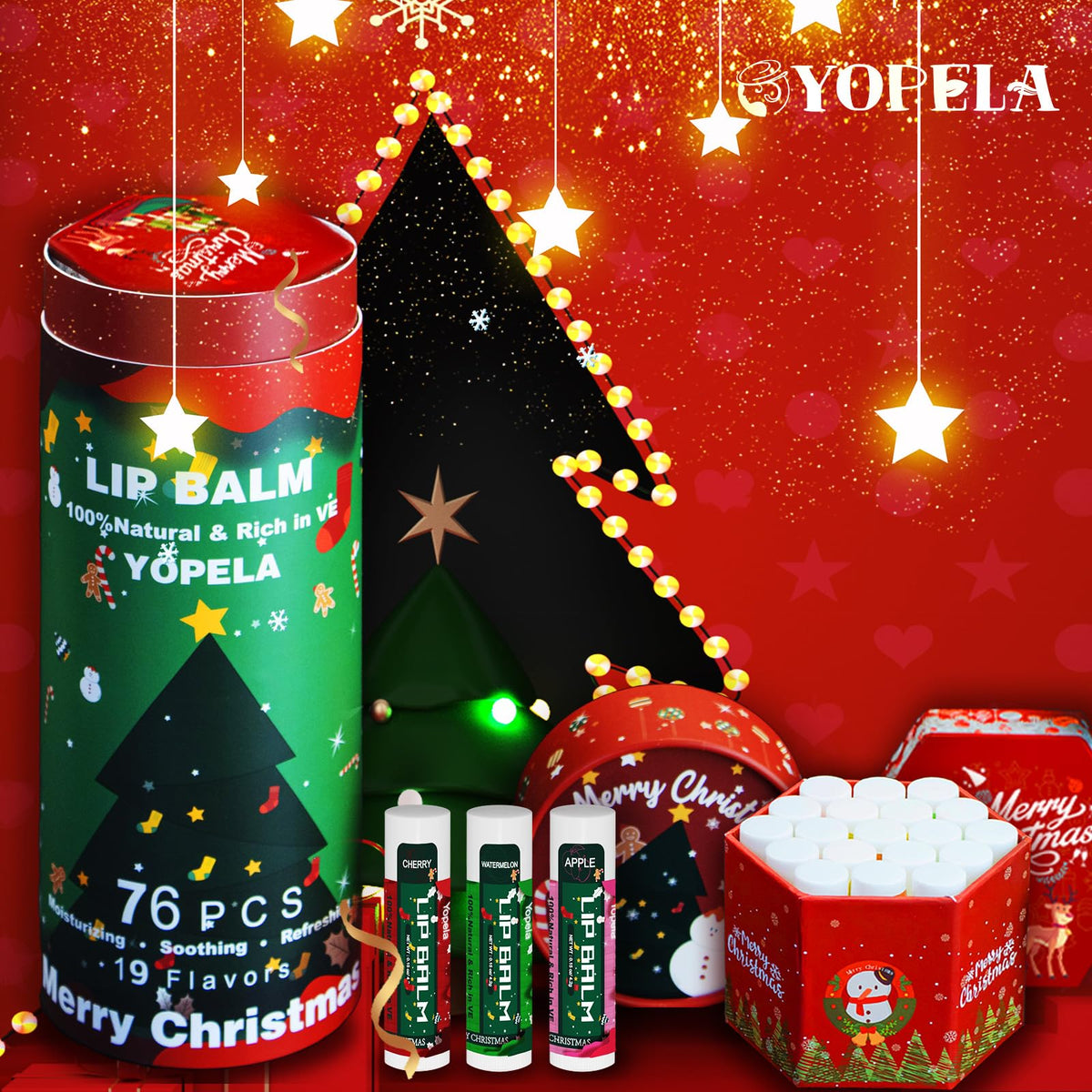 Close-up of Yopela lip balm showing natural ingredients
