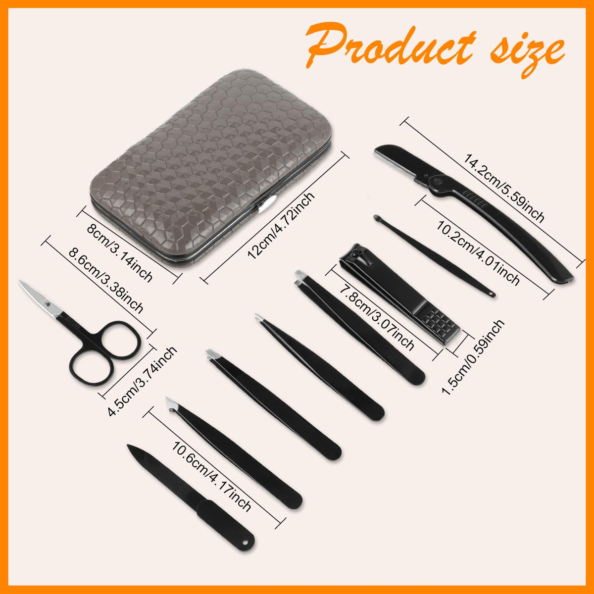 Close-up of Yougai precision eyebrow tweezers from the set
