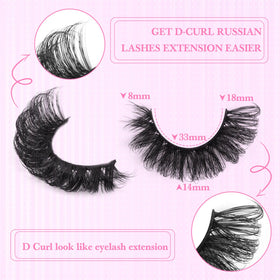 Close-up of zanlufly D-Curly cat eye false eyelashes