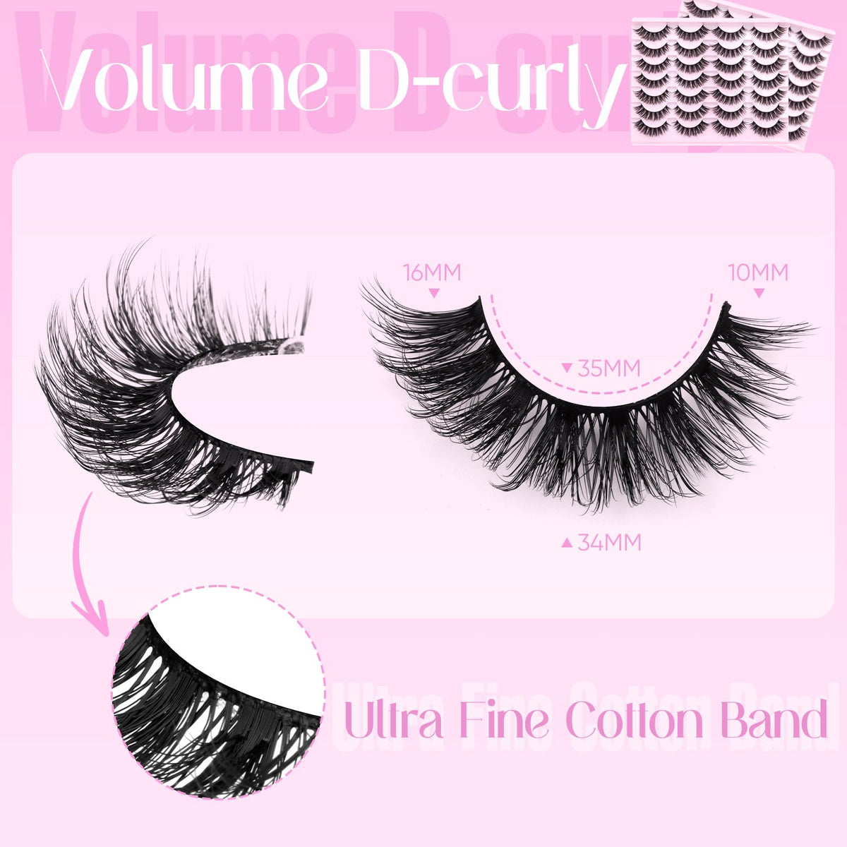Close-up of zanlufly D-Curly False Lashes