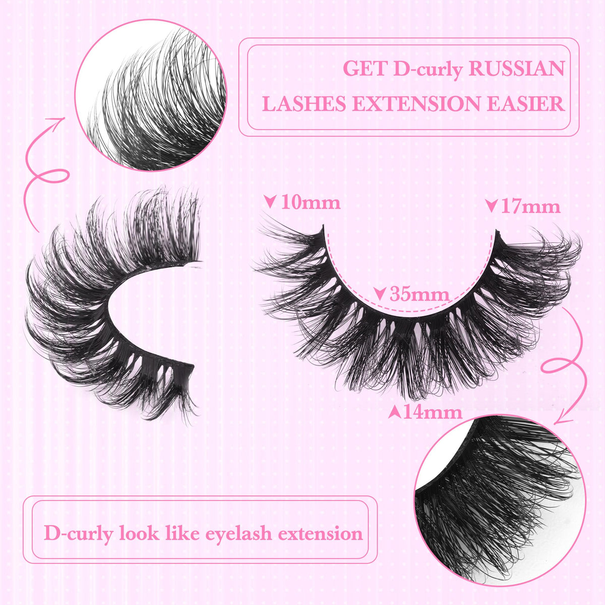 Close-up of zanlufly faux mink lashes showing texture