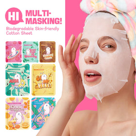 Close-up of ZealSea mask sheet with Aloe and Green Tea