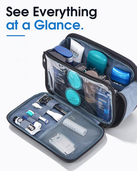 Close-up of ZEEMO Travel Toiletry Bag zippers