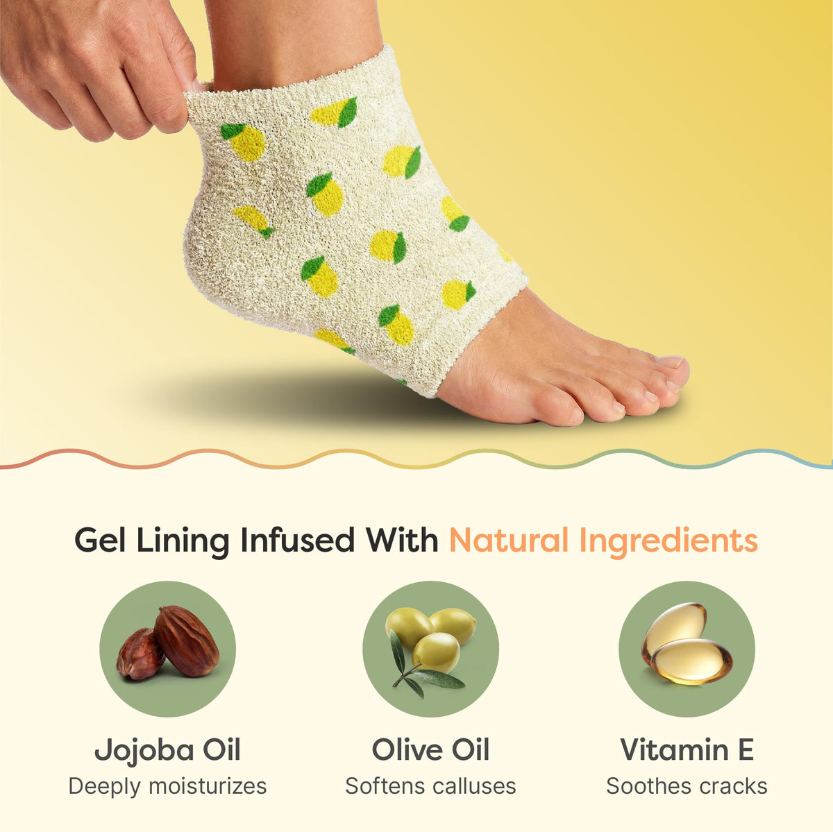 Close-up of ZenToes Moisturizing Heel Socks showing soft fabric