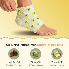 Close-up of ZenToes Moisturizing Heel Socks showing soft fabric