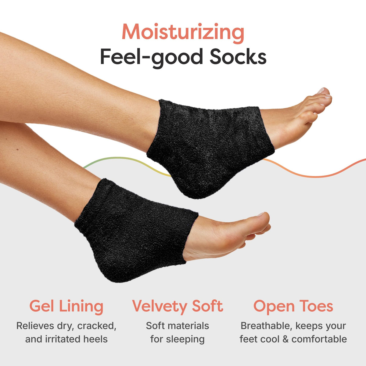 Close-up of ZenToes Moisturizing Heel Socks showing soft fabric