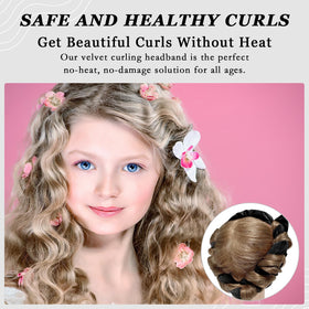 Close-up of ZILAMPU Heatless Curls headband showing soft velvet material