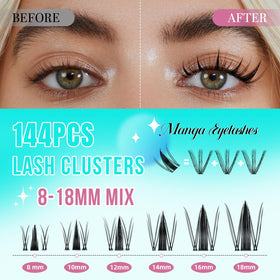 Close-up view of AMZGIRL LASH Manga Lash Clusters with invisible band